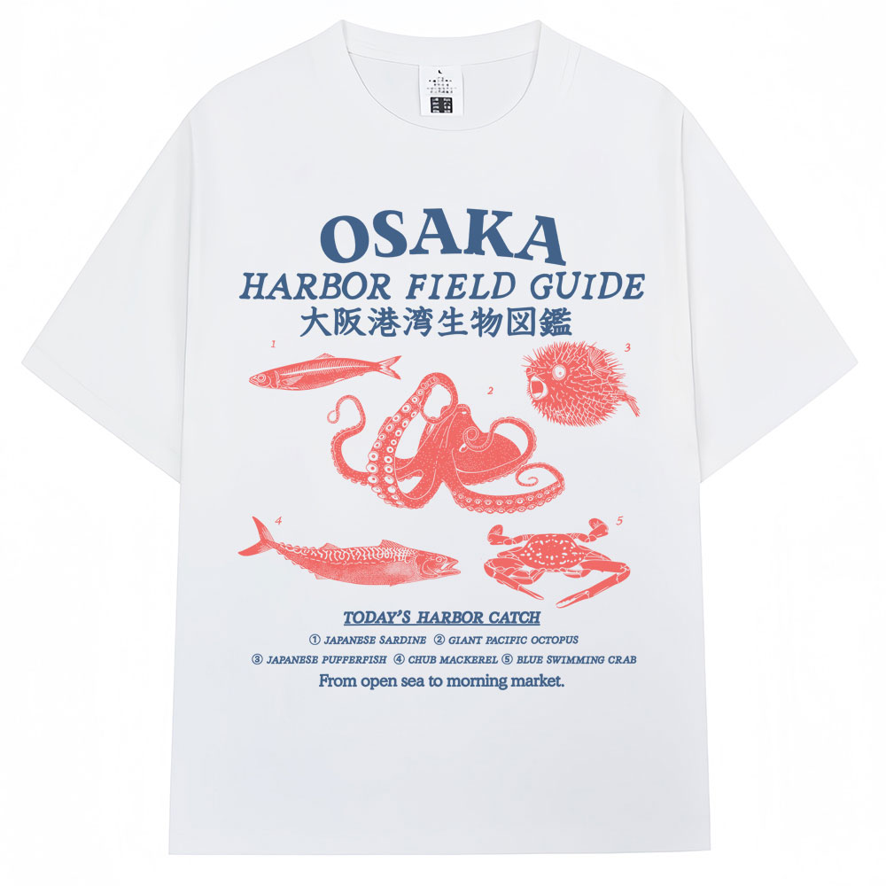 Japanese Man Lifestyle - T-shirt graphique style japonais Osaka Harbor