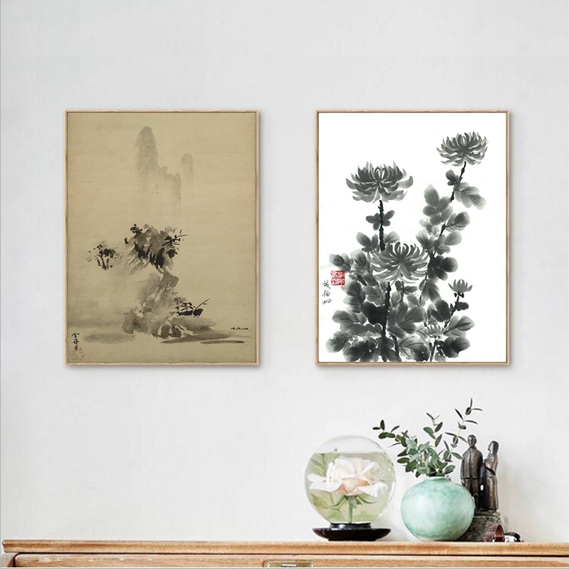 Japanese Traditional Lifestyle - Peinture à l'encre japonaise traditionnelle, toile