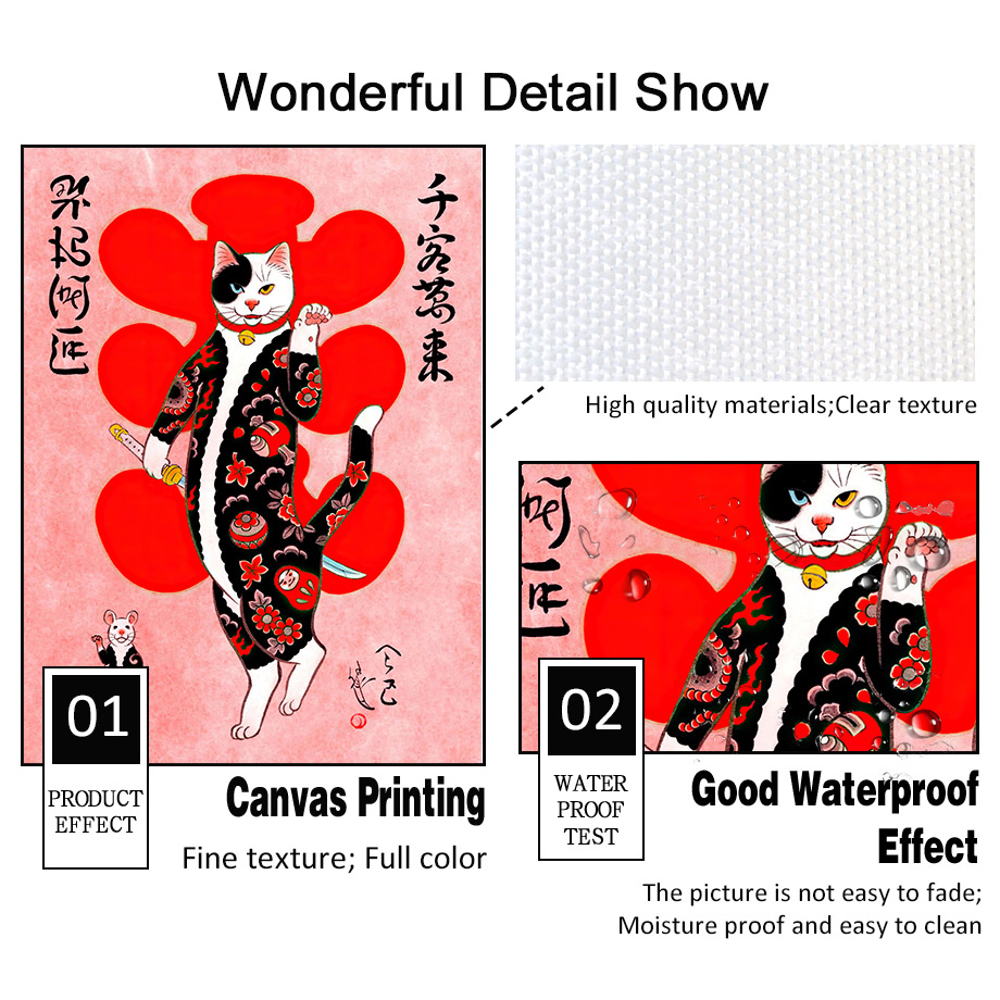 Art mural japonais de chat sam - Japanese Traditional Lifestyle avis et prix